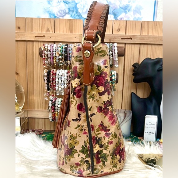 Patricia Nash Vintage Floral Leather Bag with Detachable Crossbody Strap - Picture 6 of 14
